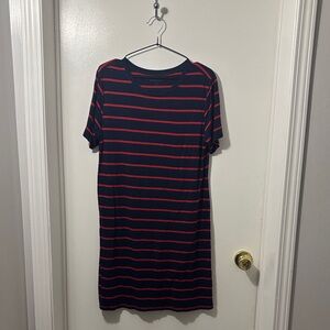 BCBGeneration Navy and Red Striped Dress